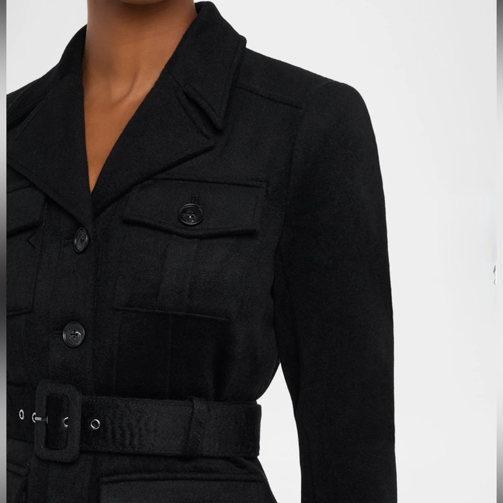 Toccin Charlie Belted Wool Safari Blazer Size 6 $795 Retail - Picture 2 of 13